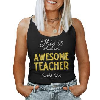 Teacher For & [2021] Awesome Teacher Women Tank Top - Thegiftio UK